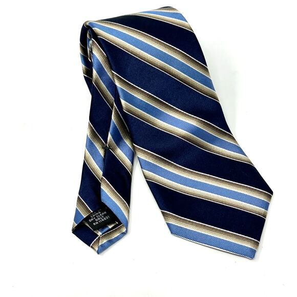 Pronto Uomo Diagonal Striped Silk Tie - Picture 1 of 5